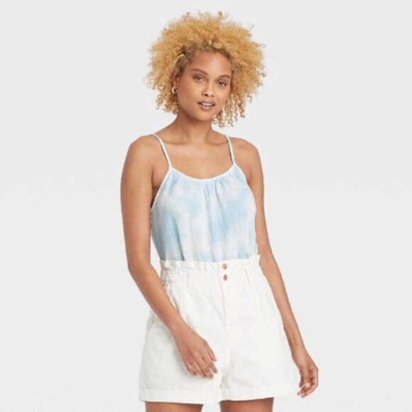 Universal Thread Blue Cloud Tie Dye Gauze Cotton Tank Top M - Picture 1 of 4